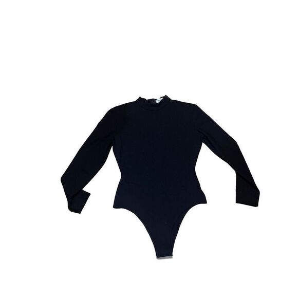Vintage  Isabelle Allard Black Long Sleeve Low Turtleneck Bodysuit Women size 14 - Picture 7 of 9